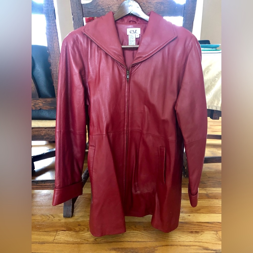 Red Leather Women’s Coat